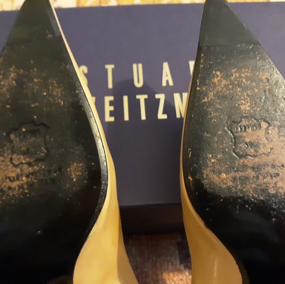 Stuart Weitzman Universe in Champagne Quasar (pearl) sling back pump sz 8 - Picture 5 of 7